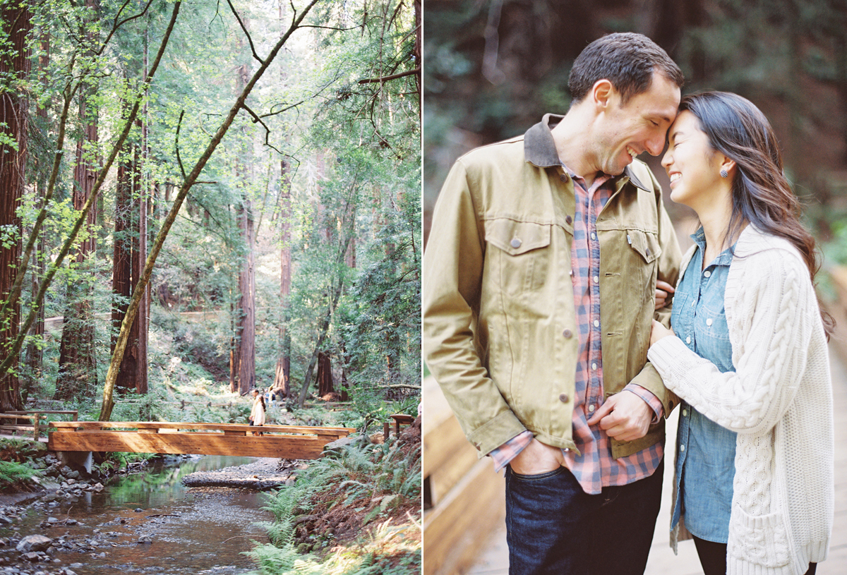 the great romance photo redwood forest  marin headlands engagement